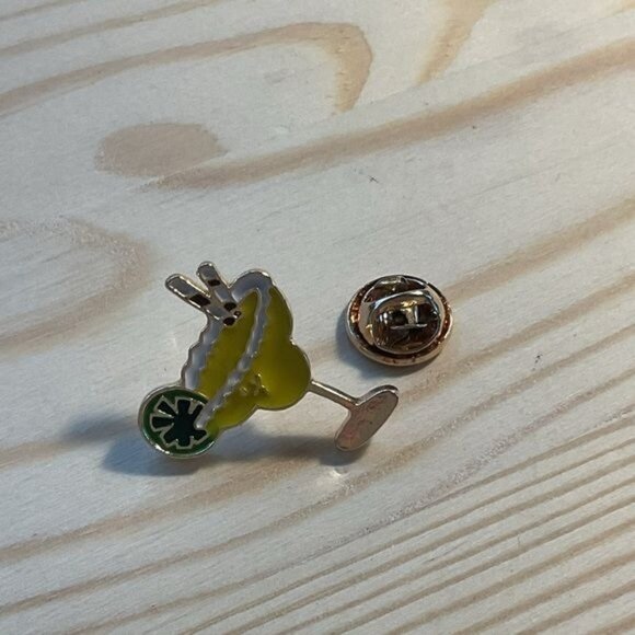 Margarita Cocktail Enamel Pin With Gold-Tone Finish & Butterfly Clasp - Picture 1 of 5